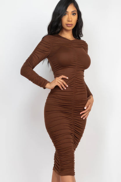 Radiant Ruching Midi Dress