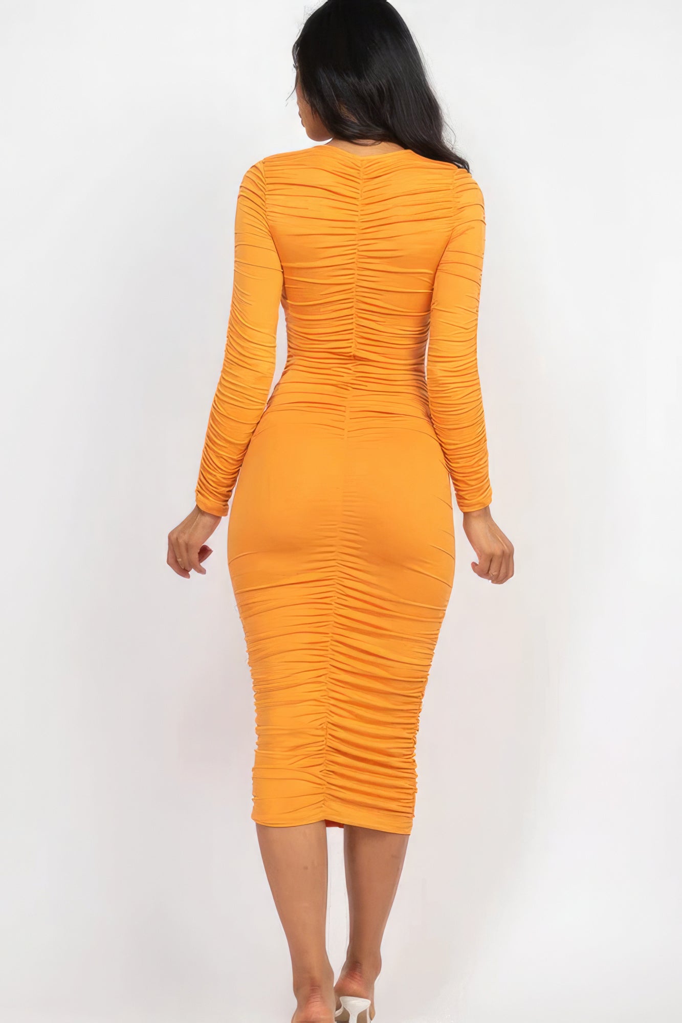 Radiant Ruching Midi Dress