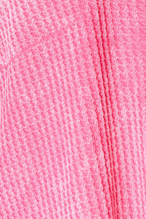 Bubblegum Bliss Waffle-Knit Shirt