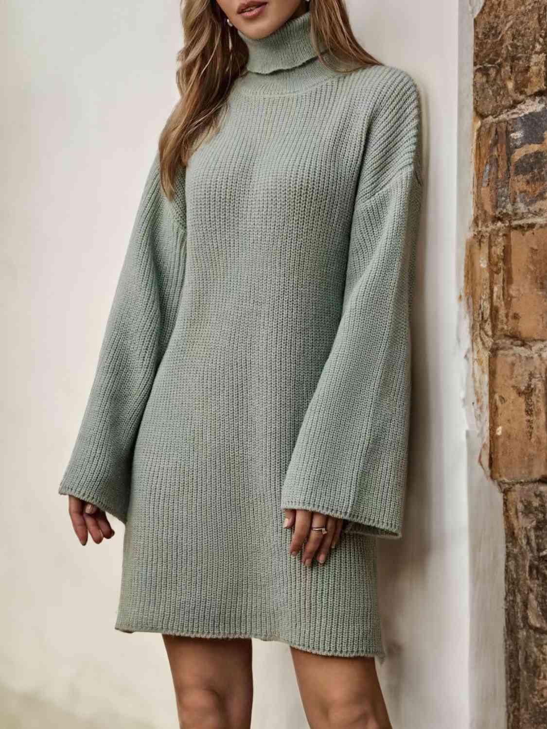 Warm Hug Turtleneck Sweater Dress