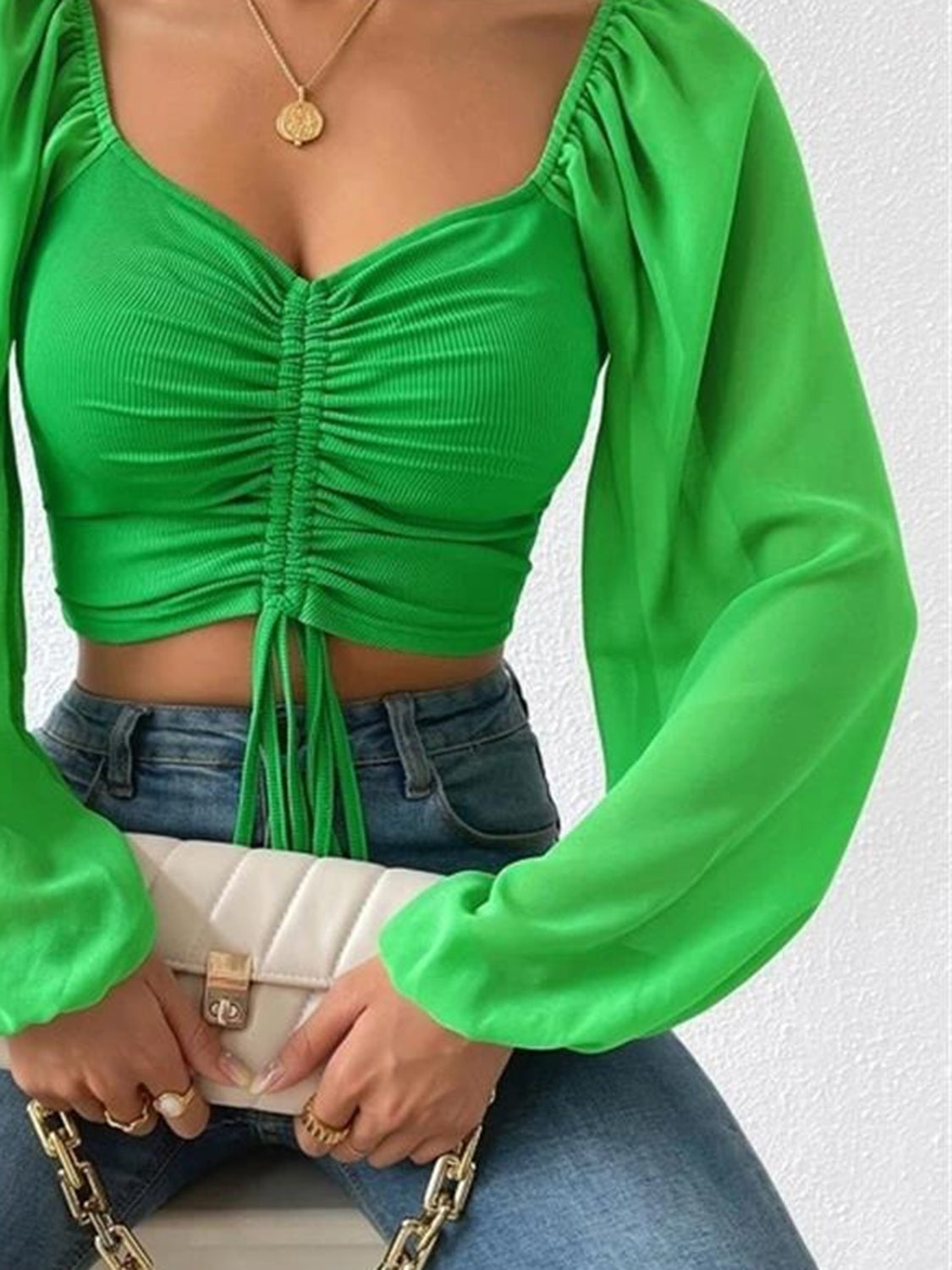 Sweet Talk Drawstring Crop Top