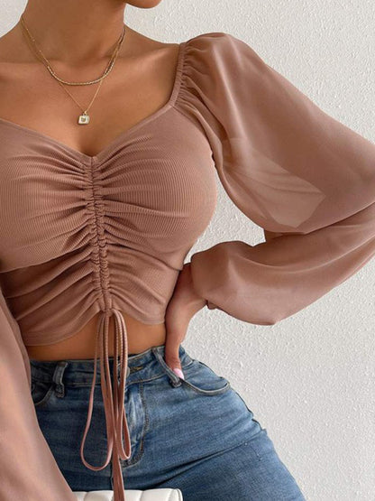 Sweet Talk Drawstring Crop Top
