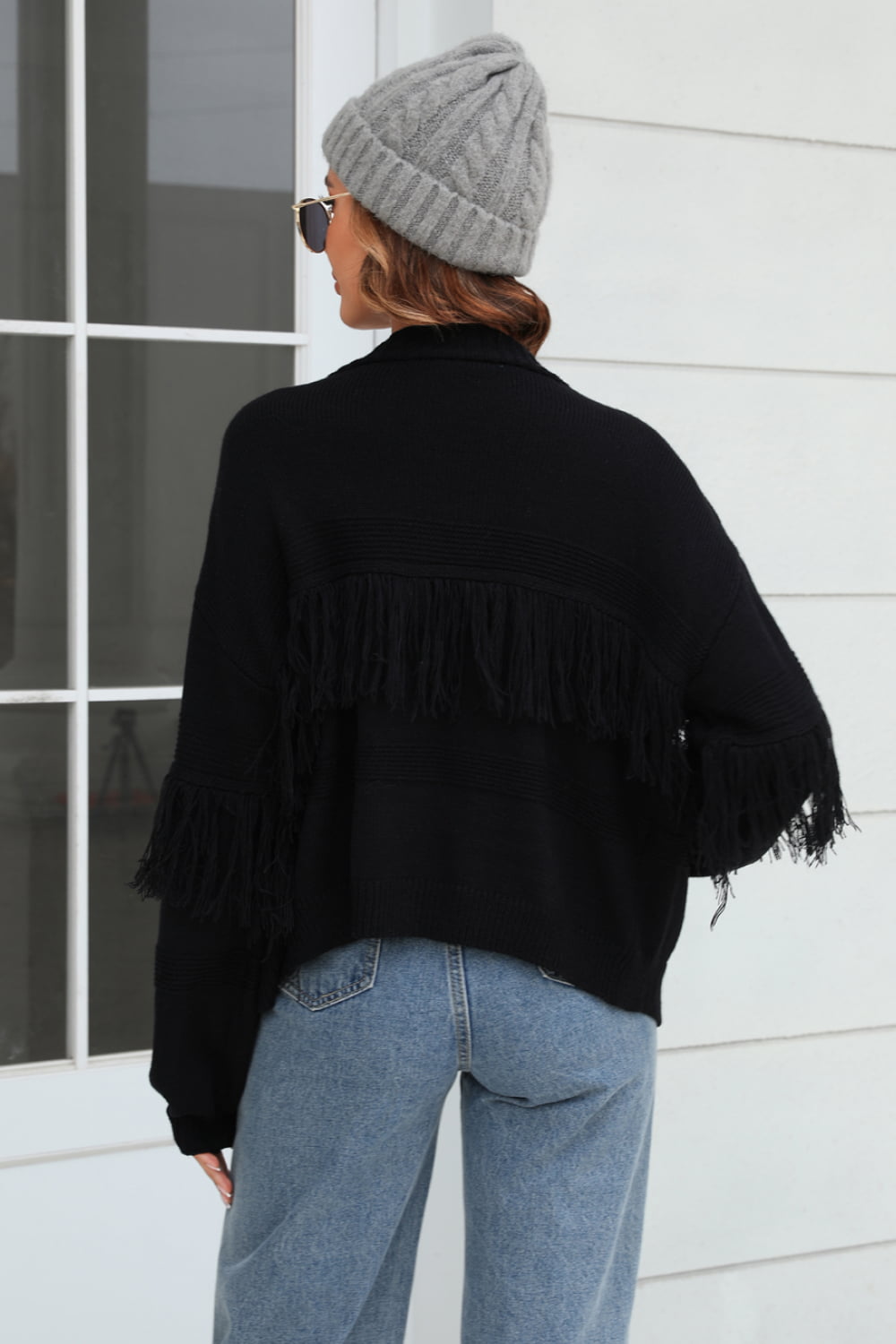 Fringe Open Front Cardigan