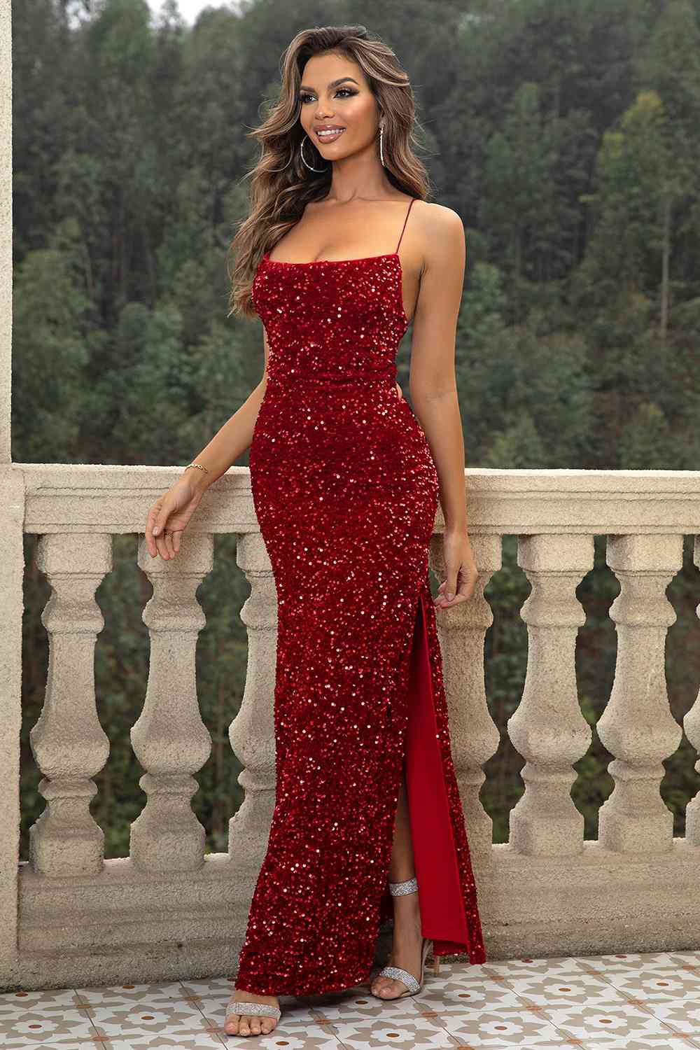 Starlight Sequin Backless Dress