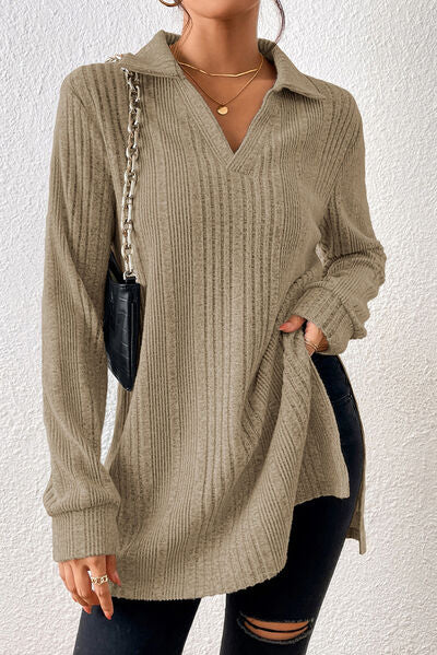 Slash & Sleek Long Sleeve Sweater