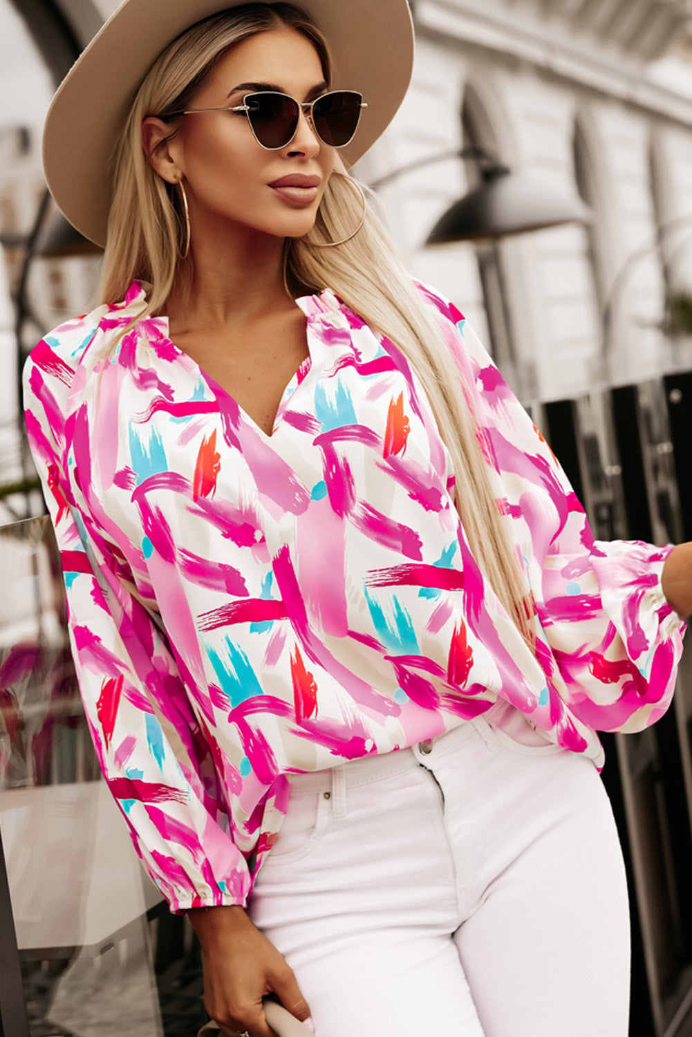 Colorful Brush Strokes Blouse