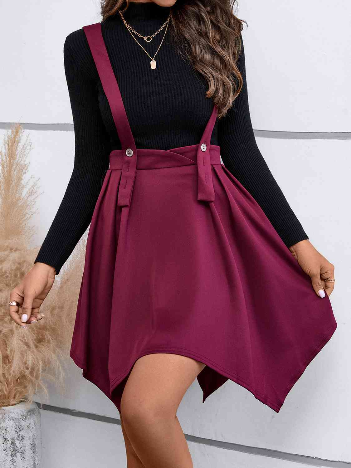 City Sway Zippered Overall Skirt